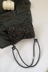 Sequin Double Strap Shoulder Bag - Trendsi