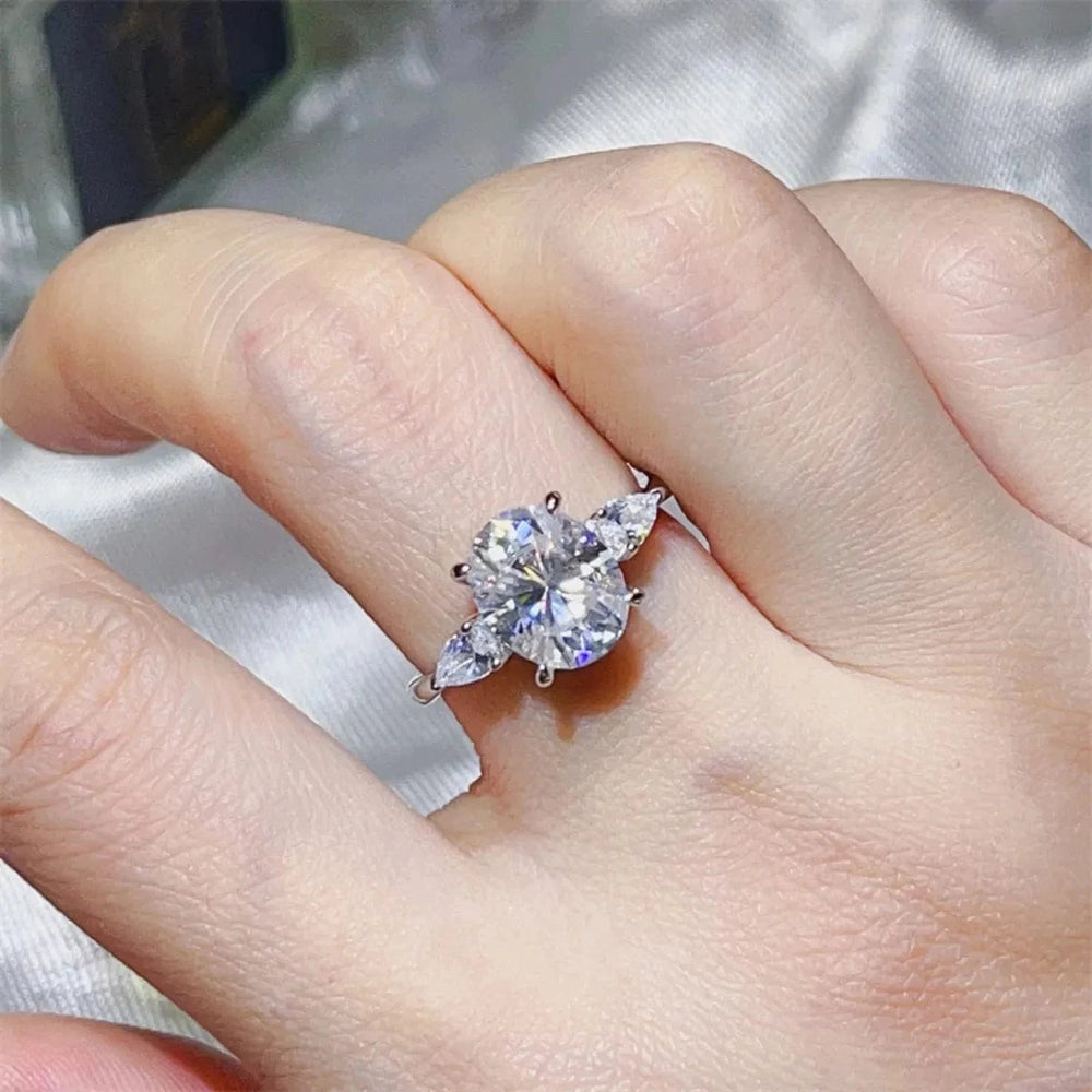 3 Carat Moissanite 925 Sterling Silver Ring - Trendsi