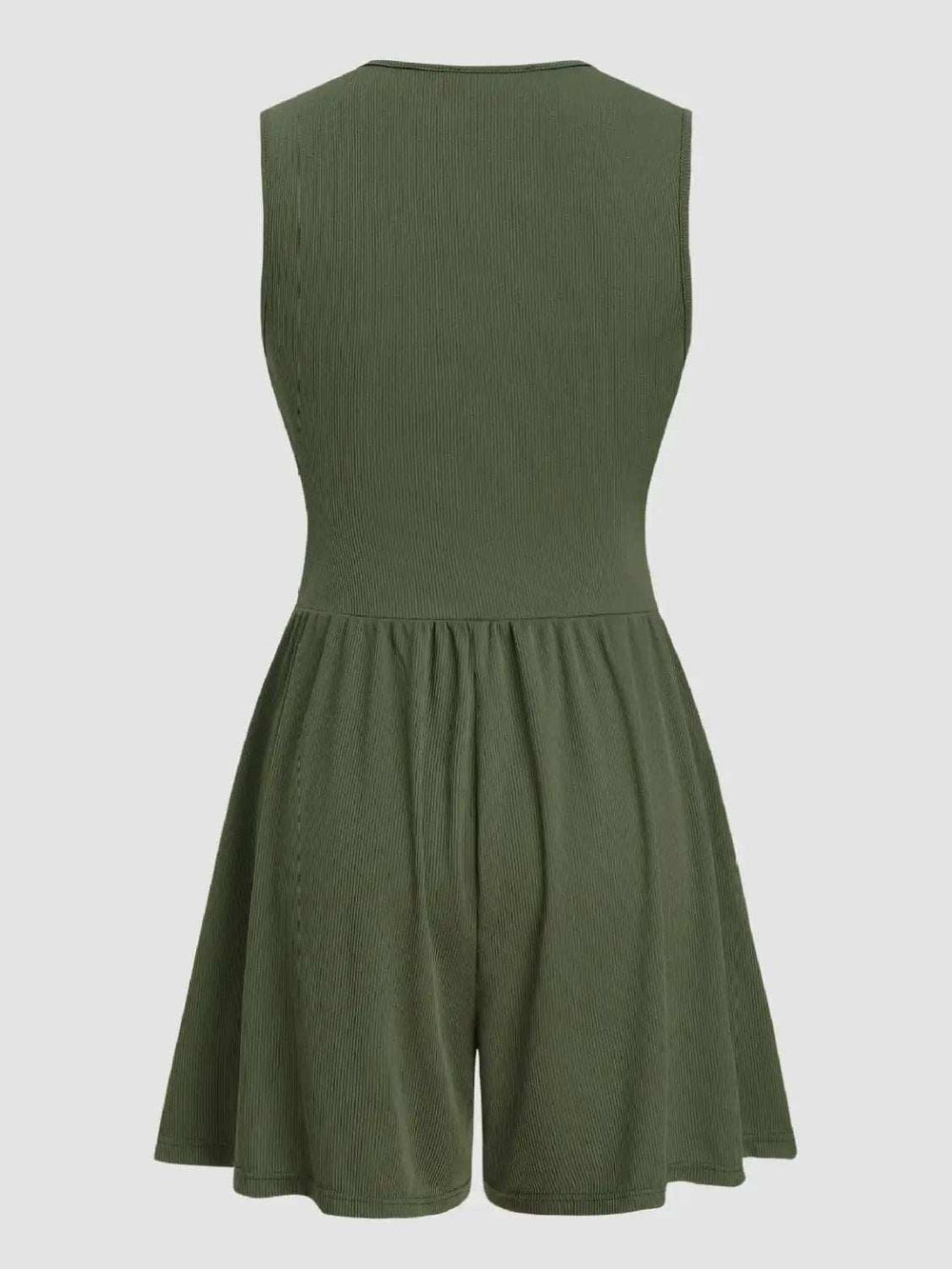 Ruched Plunge Sleeveless Romper - Trendsi - Flyclothing LLC