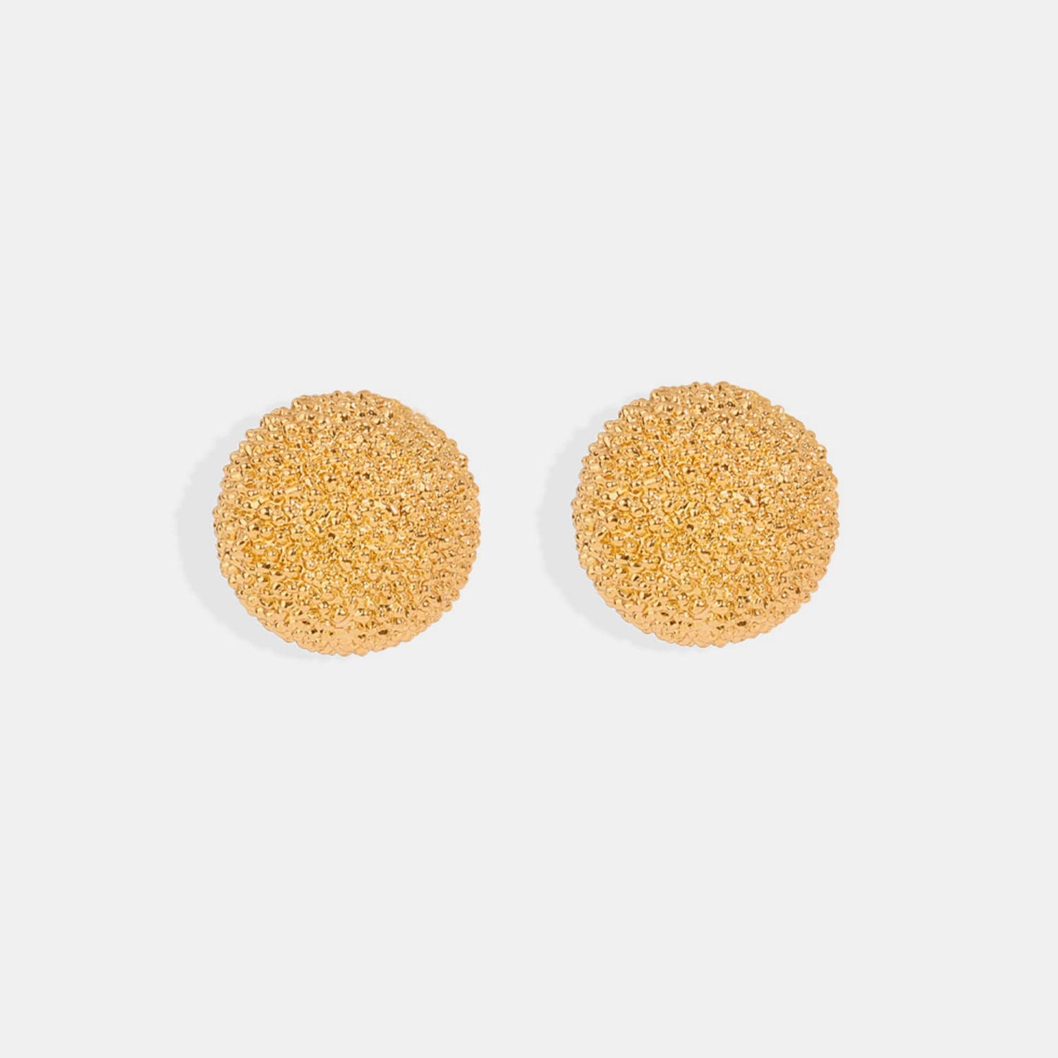 Gold-Plated Geometric Stud Earrings - Trendsi