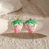 Colorful Strawberry Stud Earrings - Trendsi - Flyclothing LLC