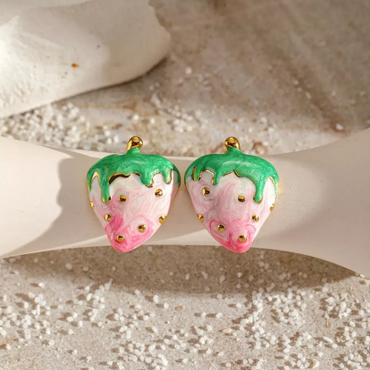 Colorful Strawberry Stud Earrings - Trendsi - Flyclothing LLC