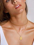 18K Gold-Plated Stainless Steel Double-Layered Necklace - Trendsi - Flyclothing LLC
