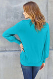 Basic Bae Full Size V-Neck Lantern Sleeve Top - Trendsi - Flyclothing LLC