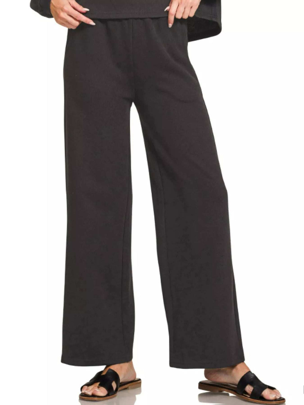Zenana French Rib Pullover and Pants Set - Trendsi - Flyclothing LLC