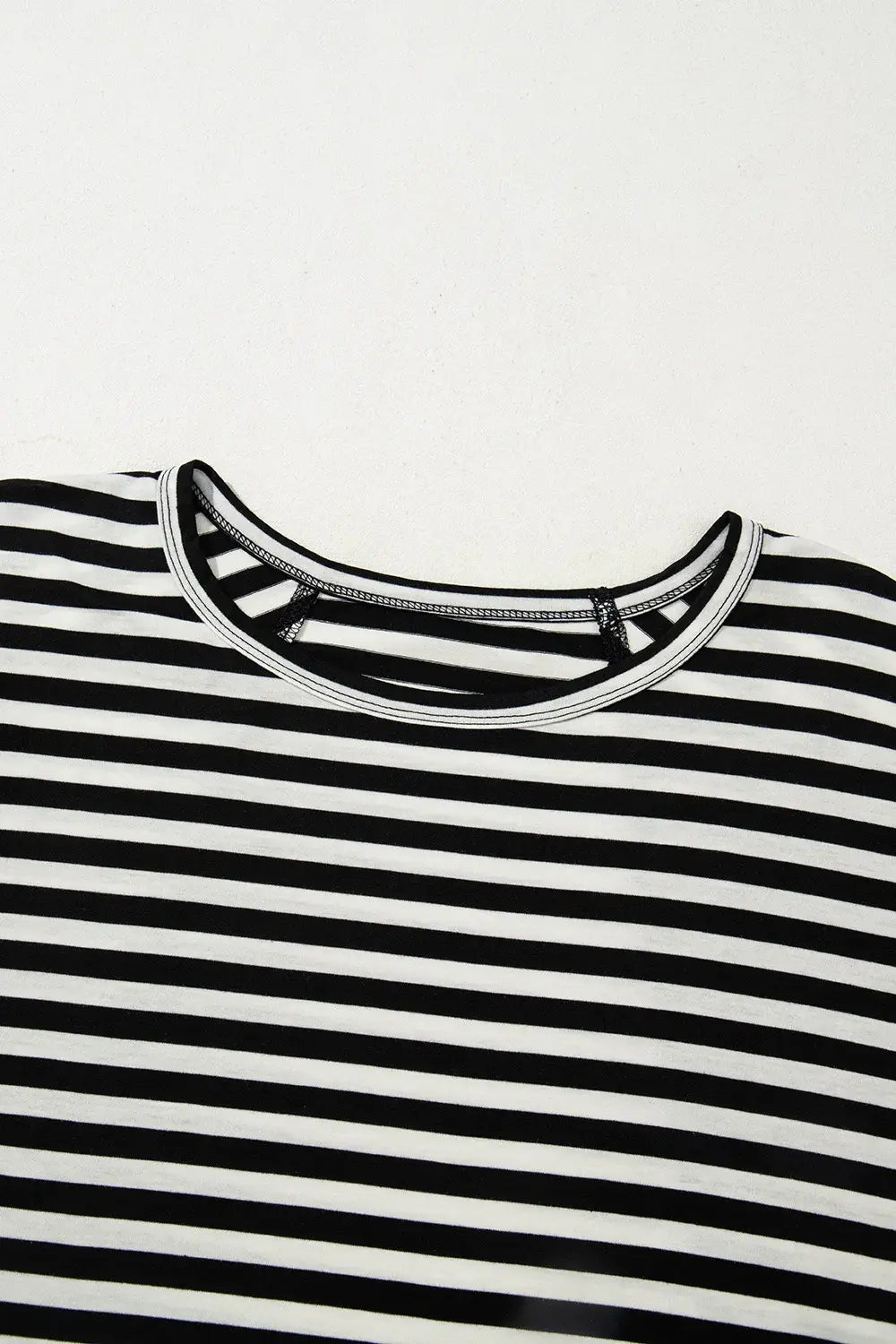 Stripe Batwing Sleeve Round Neck Oversized Top - Trendsi - Flyclothing LLC