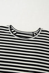 Stripe Batwing Sleeve Round Neck Oversized Top - Trendsi - Flyclothing LLC