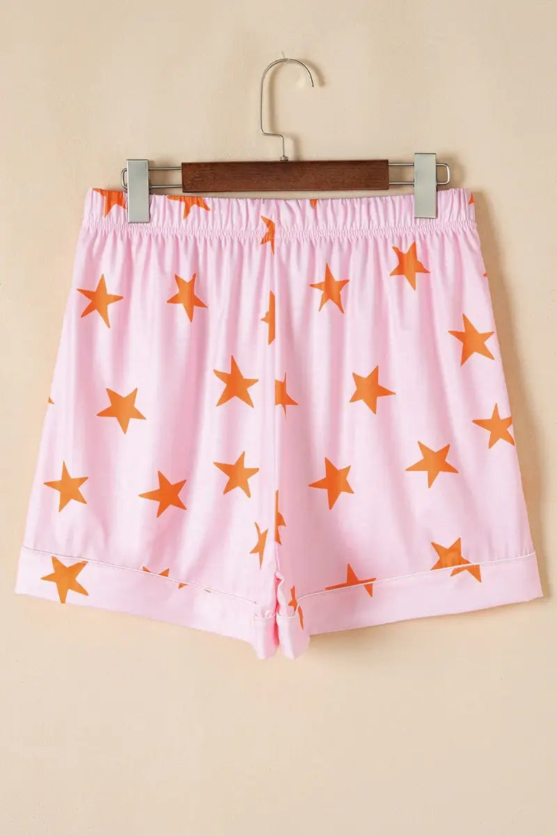 Star Print Short Sleeve Shirt and Shorts Set - Trendsi - Flyclothing LLC
