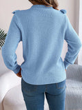 Ruffled Round Neck Long Sleeve Sweater - Trendsi - Flyclothing LLC