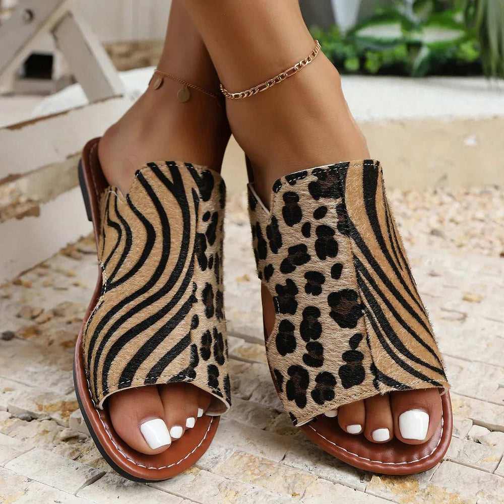 Open Toe Flats Sandals - Trendsi - Flyclothing LLC