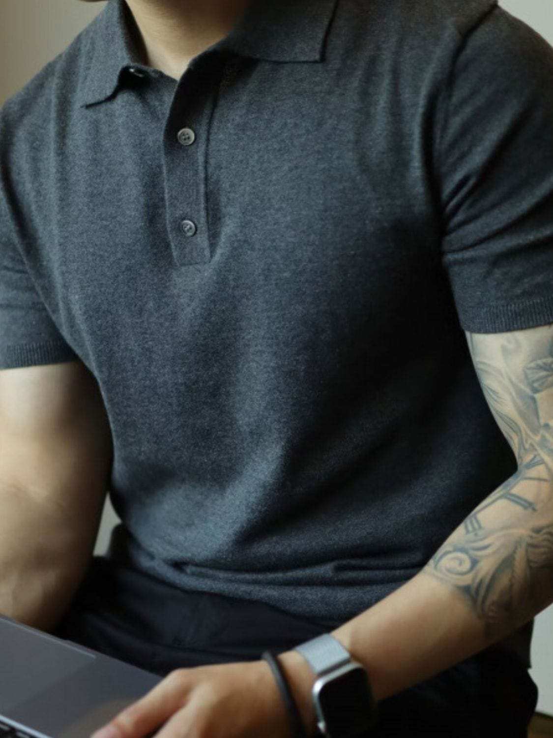 Men's Plus Size Button Detail Short Sleeve Polo - Trendsi - Flyclothing LLC