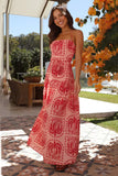 Printed Halter Neck Maxi Dress - Trendsi