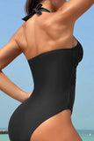 Crisscross Halter Neck One-Piece Swimwear - Trendsi