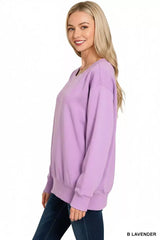 Zenana Fleece Boat Neck Sweatshirt - Trendsi - Flyclothing LLC