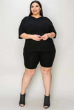 Basic Bae Bamboo Full Size V-Neck Drop Shoulder T-Shirt and Shorts Set - Trendsi - Flyclothing LLC