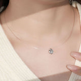 1 Carat Moissanite 925 Sterling Silver Necklace - Trendsi