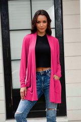 Basic Bae Full Size Open Front Long Sleeve Cardigan with Pockets - ShopBasicbae - Flyclothing LLC