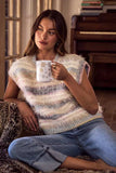 SO ME Soft Fuzzy Multi Color Stripe Cozy Sweater Top - Trendsi - Flyclothing LLC