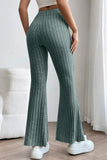 Basic Bae Full Size Ribbed High Waist Flare Pants