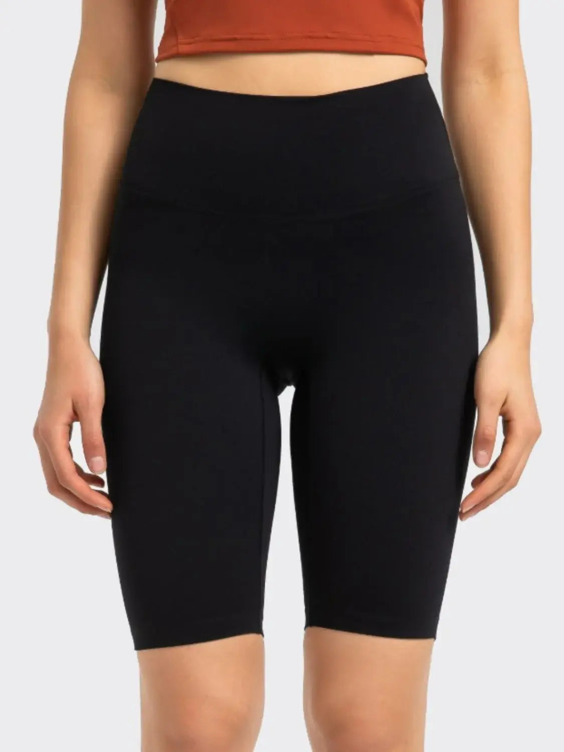 Millennia High Rise Wide Waistband Active Shorts - Trendsi - Flyclothing LLC