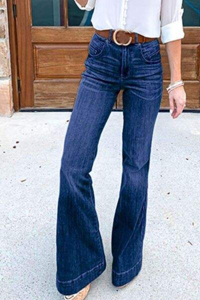Full Size Flare Jeans with Pockets Plus Size - Trendsi - Flyclothing LLC