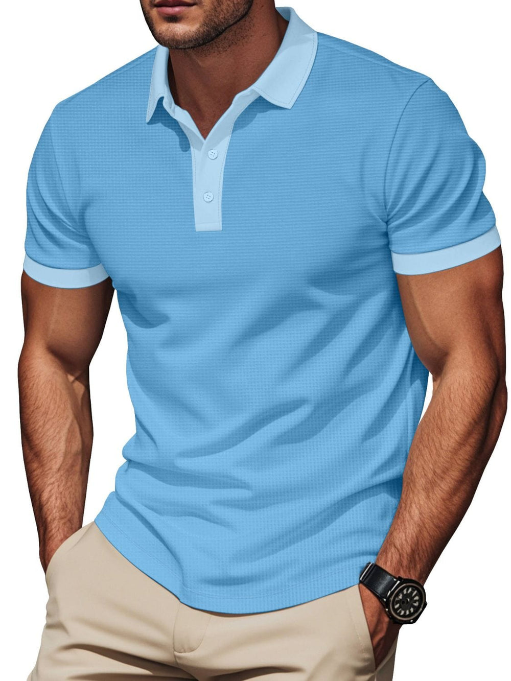 Men's Full Size Short Sleeve Collared Polo Plus Size - Trendsi