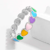 925 Sterling Silver Drip Oil Heart Ring - Trendsi - Flyclothing LLC