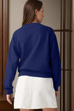 Round Neck Long Sleeve Sweatshirt - Trendsi - Flyclothing LLC
