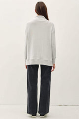 Be Cool Side Slit Mock Neck Long Sleeve Tunic Top - Trendsi - Flyclothing LLC