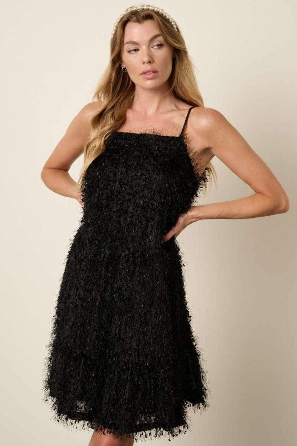Mittoshop Feather Ruffle Hem Mini Cami Dress - Trendsi - Flyclothing LLC