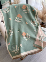 Printed Raw Hem Shawl - Trendsi - Flyclothing LLC
