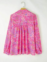 Printed Long Sleeve Blouse - Trendsi - Flyclothing LLC
