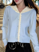 Lace Trim Hooded Cardigan - Trendsi - Flyclothing LLC