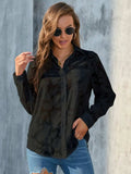 Full Size Collared Neck Long Sleeve Shirt Plus Size - Trendsi - Flyclothing LLC