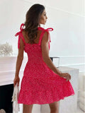 Polka Dot Square Neck Mini Cami Dress - Trendsi - Flyclothing LLC
