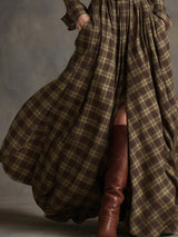 Plaid Button Front Maxi Shirt Dress - Trendsi - Flyclothing LLC