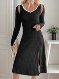Perfee Slit Wide Strap Dress and Detachable Long Sleeves Set - Trendsi - Flyclothing LLC