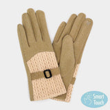 Cable And Band Details Smart Touch Gloves - Madeline Love - Flyclothing LLC