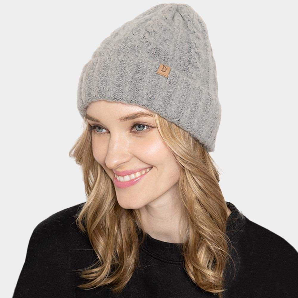 Cable Knit Cuff Beanie Hat - Madeline Love - Flyclothing LLC