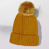Cable Knit Pom Pom Beanie Hat - Madeline Love - Flyclothing LLC