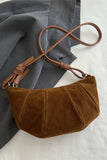 Suede Croissant Shape Shoulder Bag - Trendsi - Flyclothing LLC