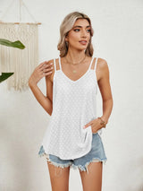 Florira Cutout Eyelet Tank - Trendsi - Flyclothing LLC