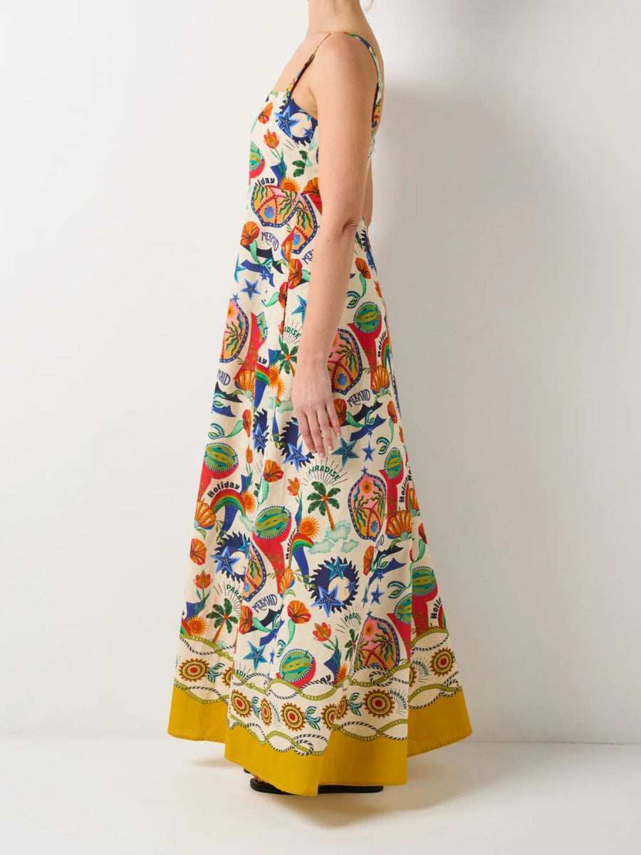 Printed Square Neck Maxi Dress - Trendsi - Flyclothing LLC