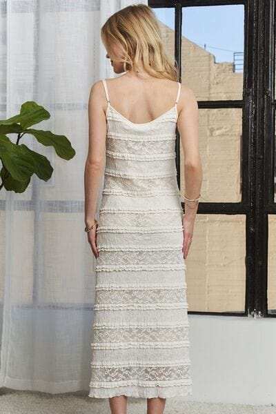 ADORA Lace Scoop Neck Midi Cami Dress - Trendsi - Flyclothing LLC