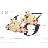 Christmas Reindeer Rhinestone Earrings - Trendsi - Flyclothing LLC
