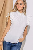 And The Why Polka Dot Textured Double Layered Ruffles Blouse - Trendsi