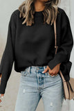 Textured Round Neck Long Sleeve Sweater - Trendsi - Flyclothing LLC