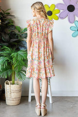 Heimish Full Size Floral Ruffled V-Neck Dress - Trendsi - Flyclothing LLC