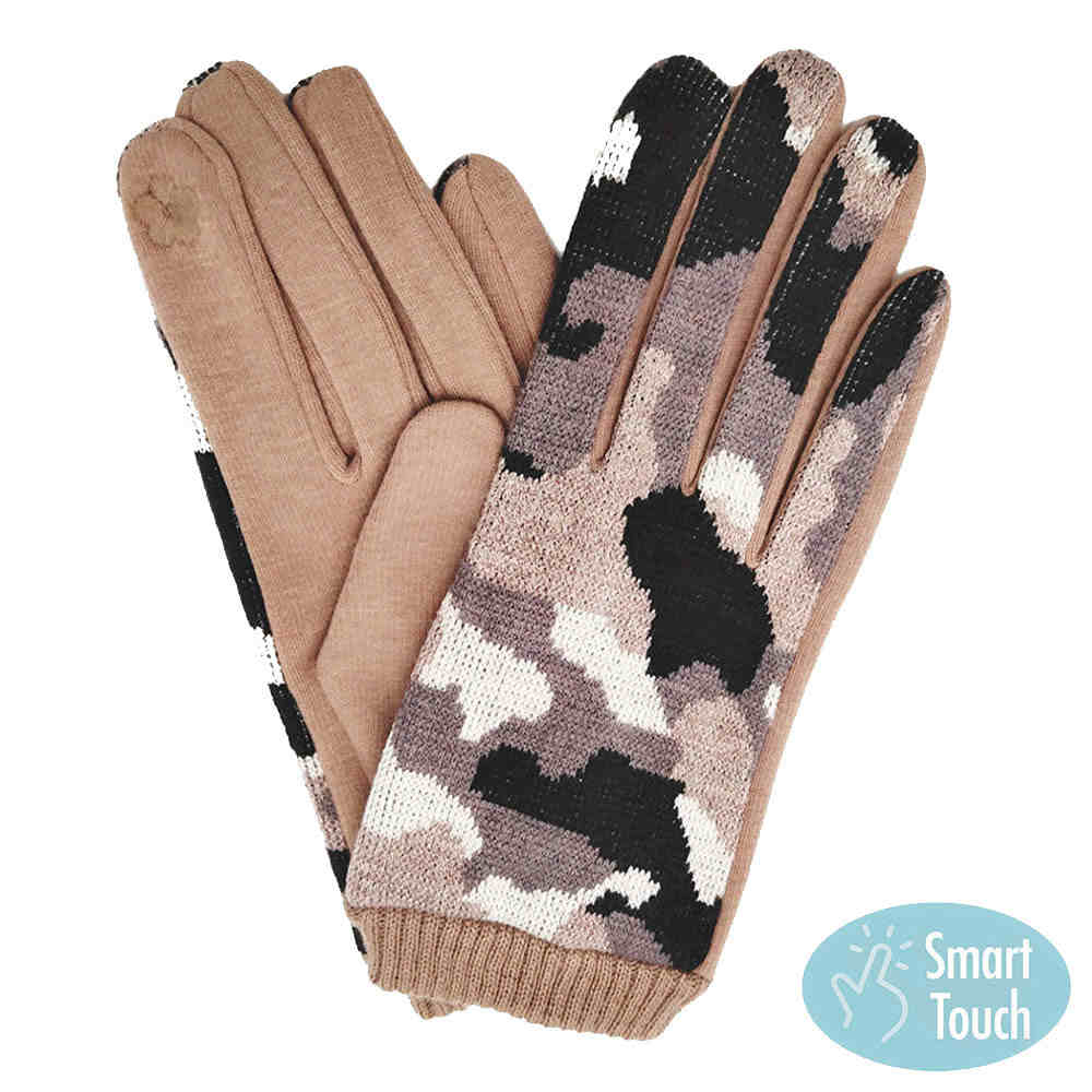Camouflage Patterned Smart Gloves - Madeline Love - Flyclothing LLC
