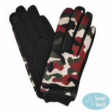 Camouflage Patterned Smart Gloves - Madeline Love - Flyclothing LLC